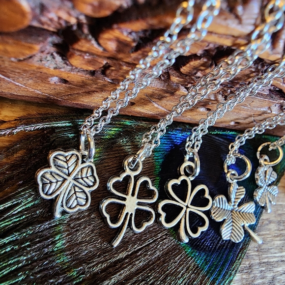 Dainty 4 Leaf Clover 925 Silver Necklace St Patricks Day Irish Shamrock Pendant - Picture 5 of 16